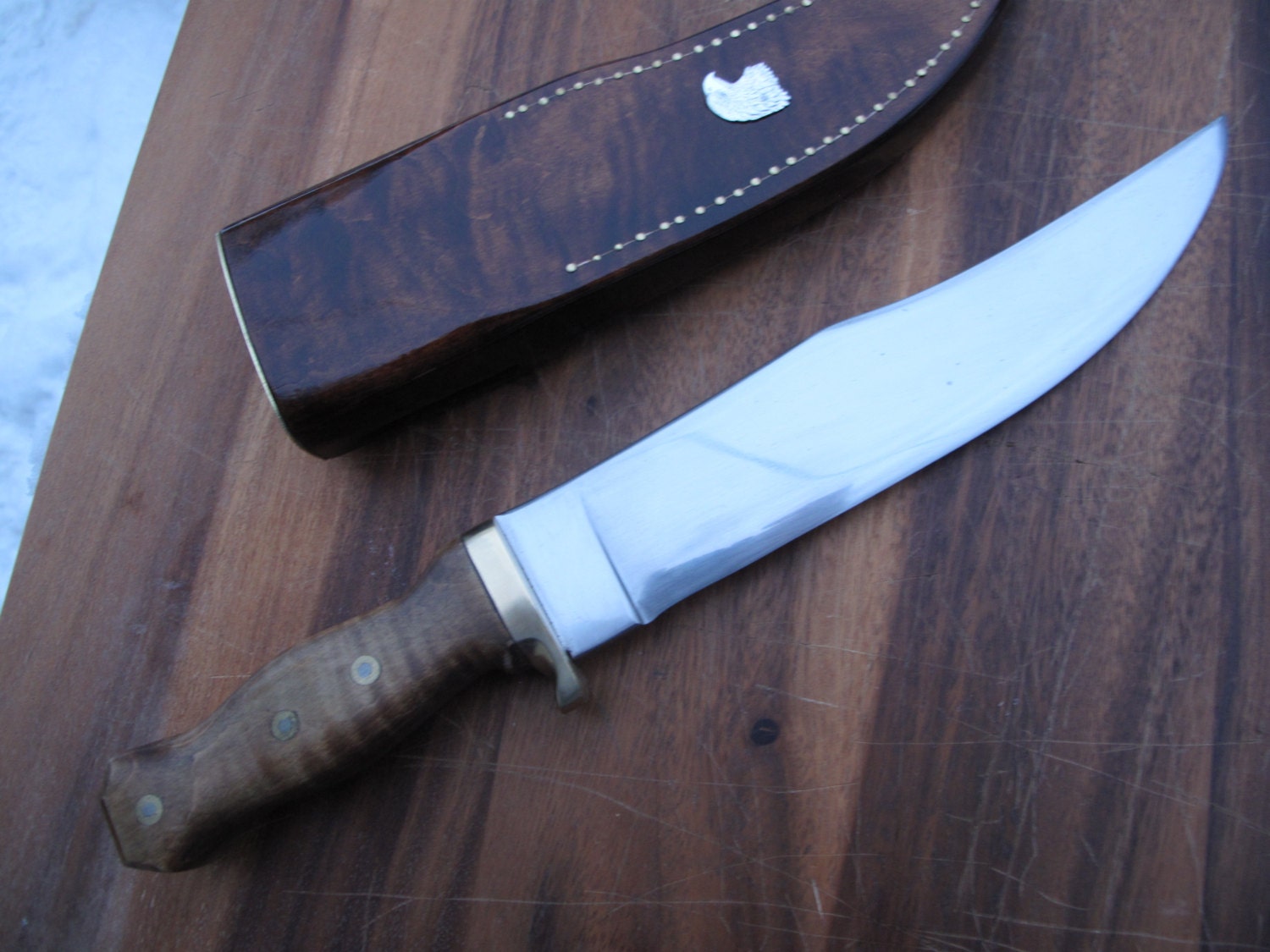 Very Fancy American Hand Made Bowie Knife 5160 Steel  Blade