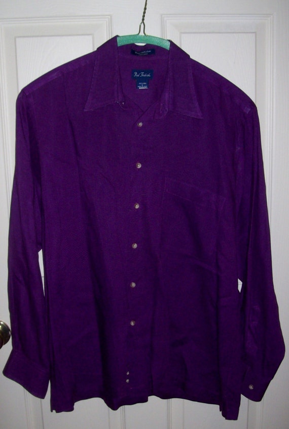 purple linen mens shirt