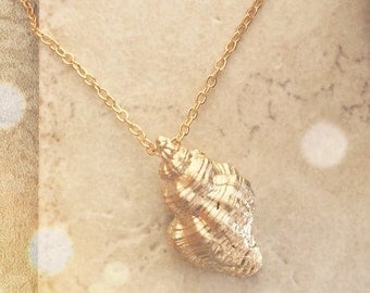 Gold Necklace Gold Shell Necklace Bridesmaid Gift, Sea Shell Jewelry, Mothers Gift Bridesmaid Jewelry Gift Limonbijoux