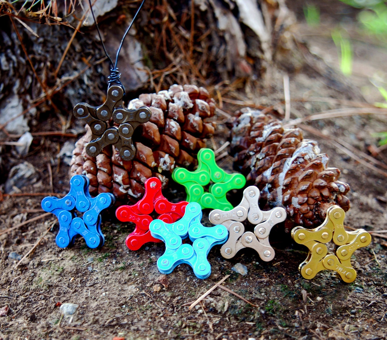ReClaimed Chain Ornament choose Star or Tree
