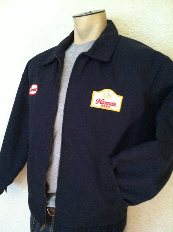 Vintage Hamm's Beer Uniform Work Jacket Delivery Driver