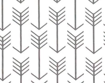 White Gray Arrow Curtain Panels or Valance