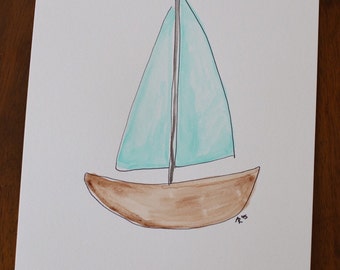 Watercolor Painting - Sailboat
