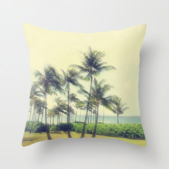 Palm Tree Accent Pillow Tropical Sofa Pillow Coastal Decor