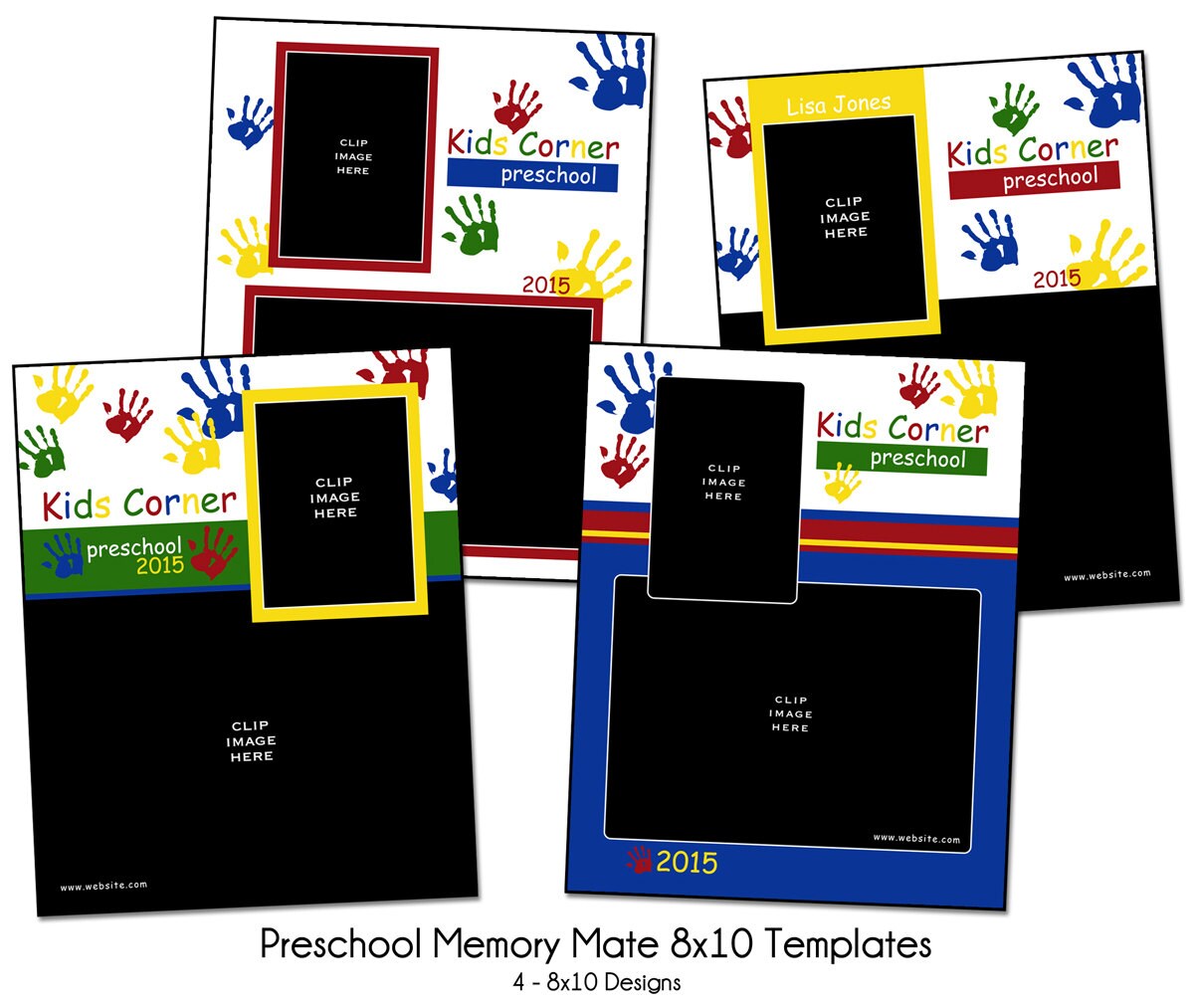 Handprint Preschool Memory Mate Preschool Photo Templates Digital File From Katieanndesigns How To Make A Memory Mate Template In Photoshop