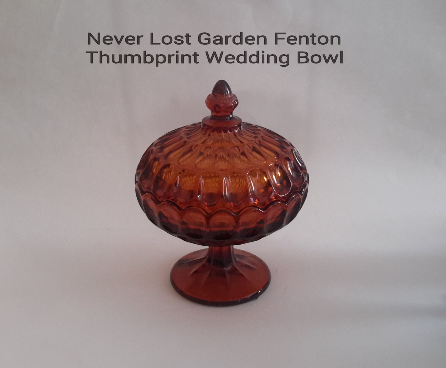 Wedding Bowl Thumbprint Fenton Glass Colonial Amber Vintage