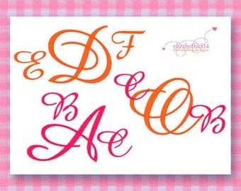Sizes 1 - 1.50 - 2 in - Embroidery monogram font 237 - Machine embroidery font - embroidery alphabet - Instant Download