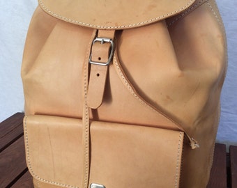 brown drawstring backpack