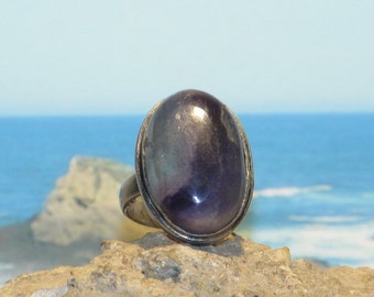 Sterling silver fluorite ladies / womens ring