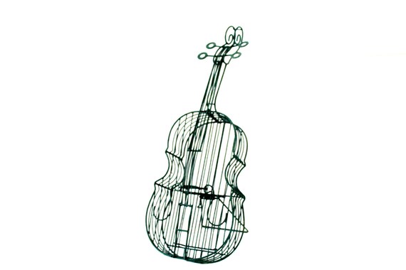 vintage violin wire sculpture