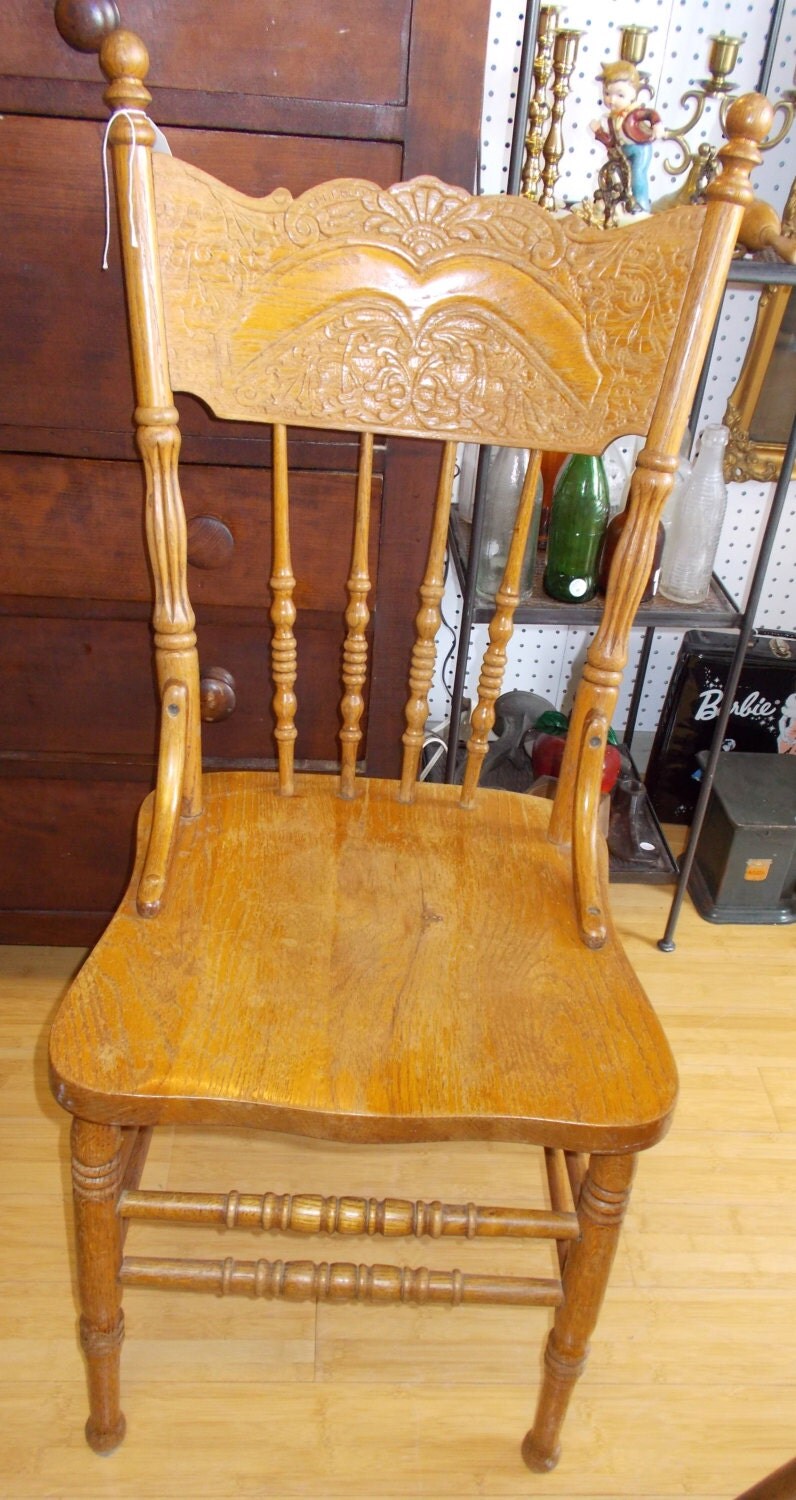 Rustic Antique Oak Dining Chair by TabletopTreasure on Etsy