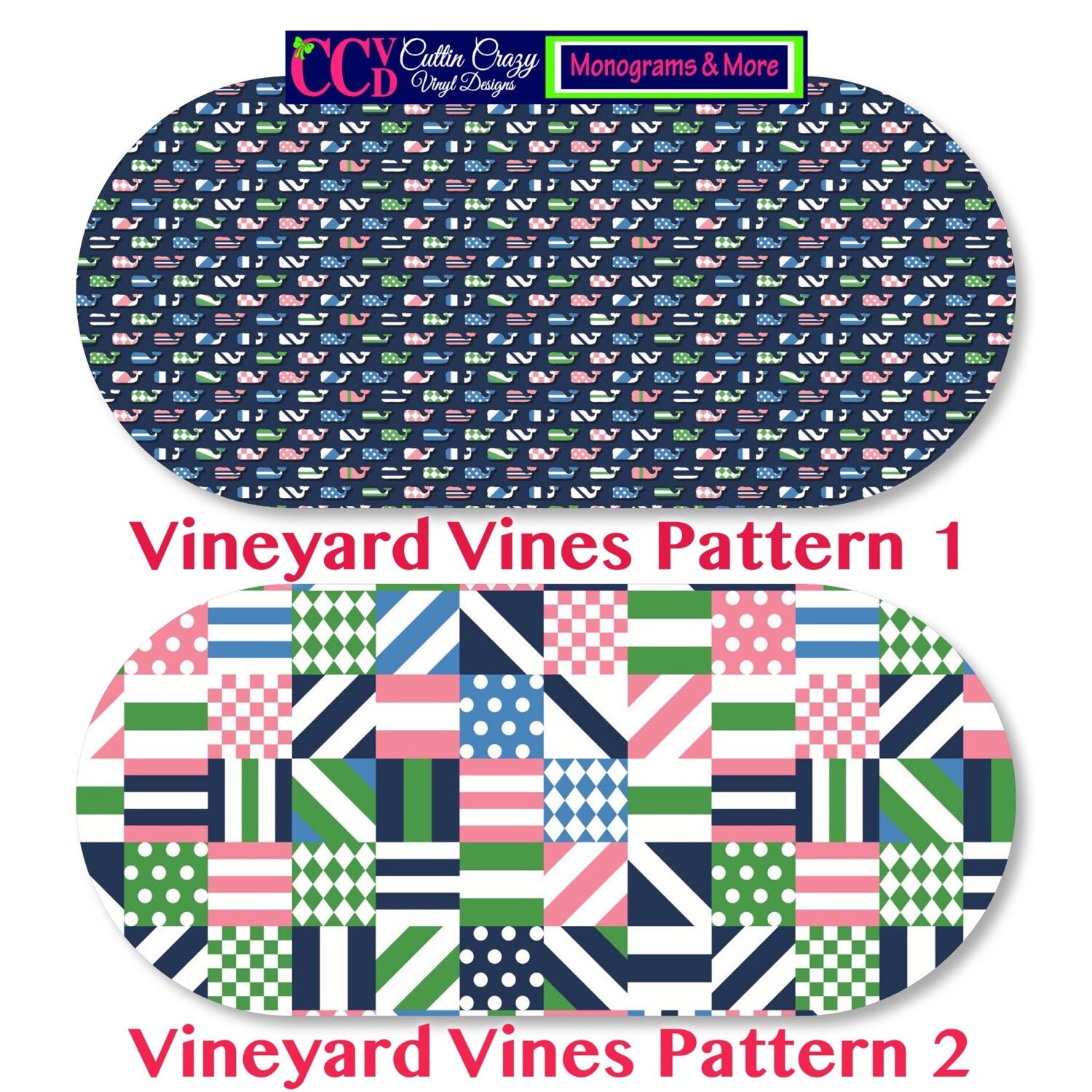 NEW Vineyard Vines Inspired Vinyl Monogram Decal by CuttinCrazy