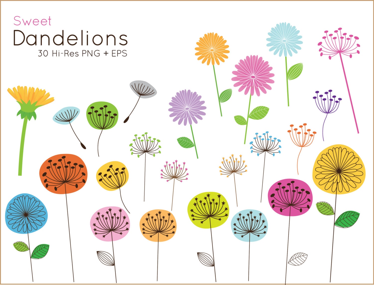 Clip Art Dandelion Clip Art dandelion clip art etsy buy 2 get 1 free sweet for personal and commercial use cute flower clipart vector graphics
