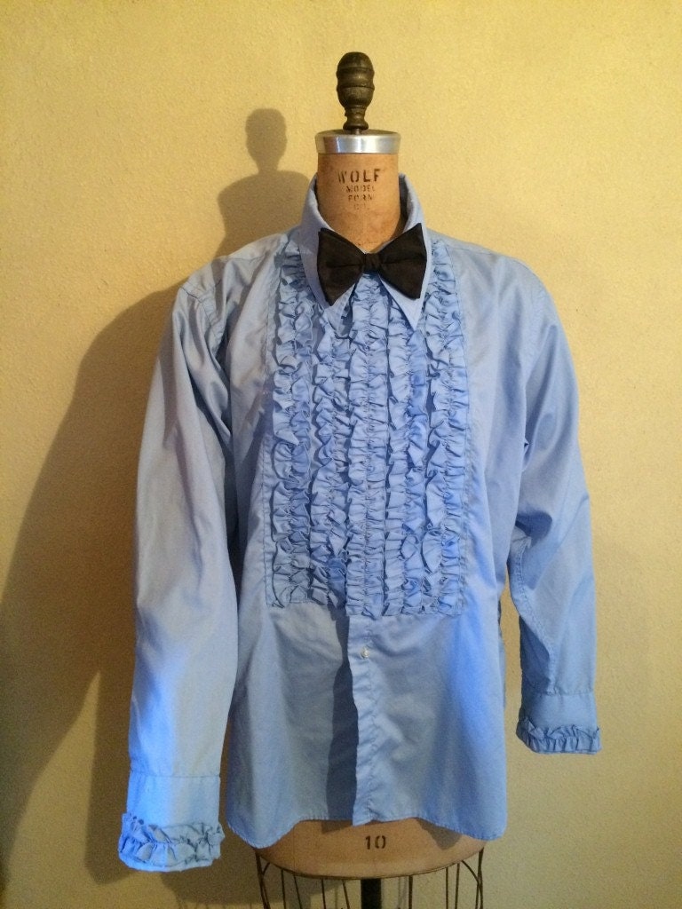 1970s ruffled tuxedo shirt