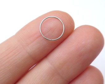 Stainless Steel 22 Gauge Nose Hoop, Surgical Steel Nose Ring, Slim Cartilage Hoop Earring, 22 Gauge Helix Earring, Daith Piercing