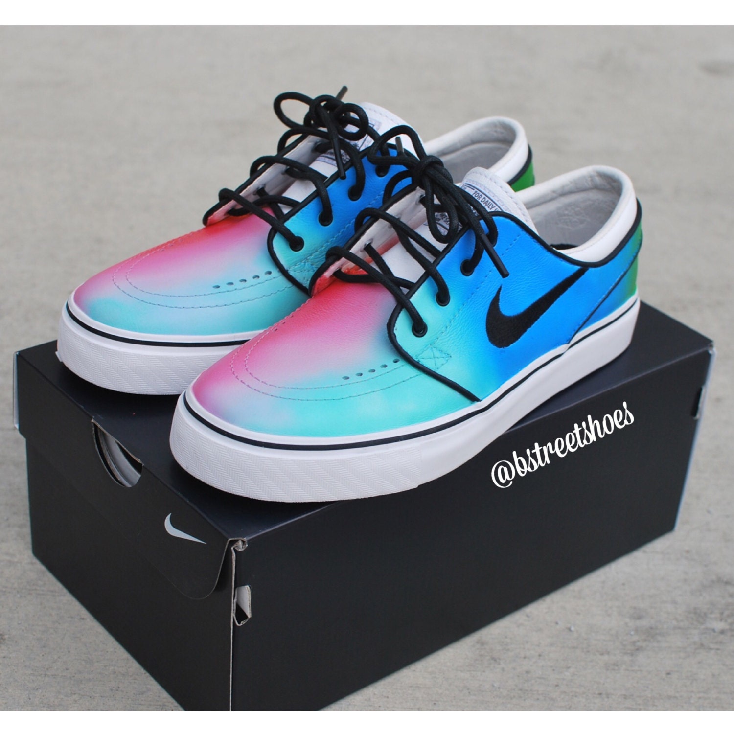 Tie Dye Nike Zoom Stefan Janoski Skate Shoes By BStreetShoes