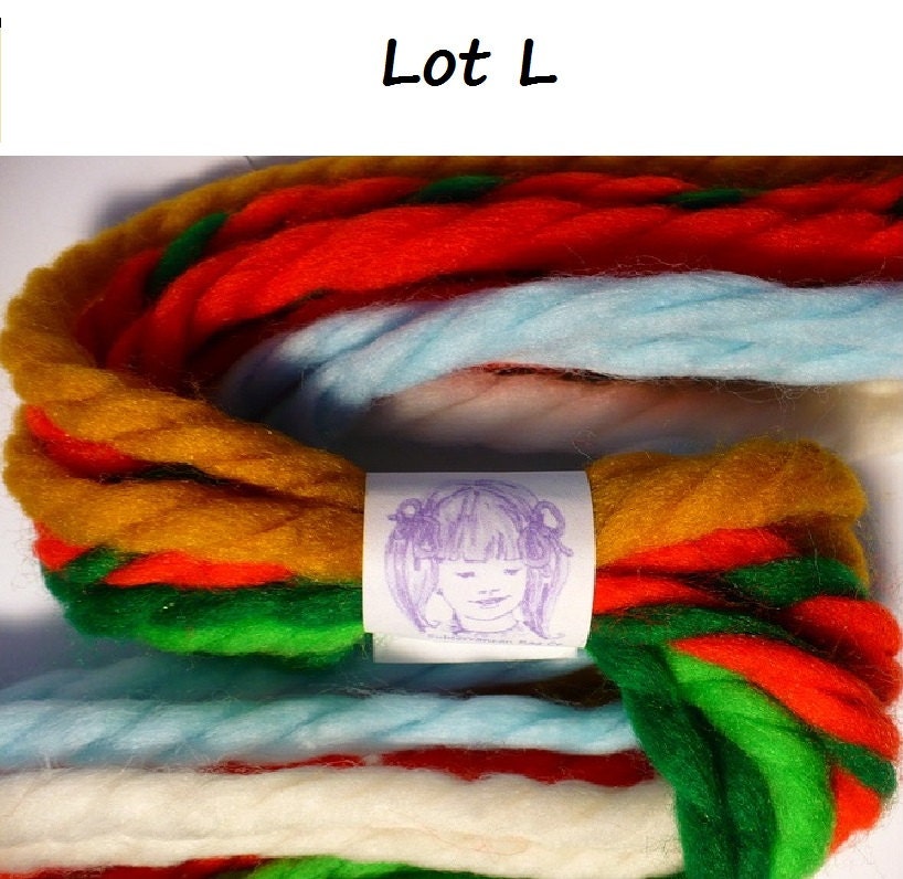 7 Pair Yarn Hair Ribbons 1970s Vintage Hair Bow by GetLuckyGals