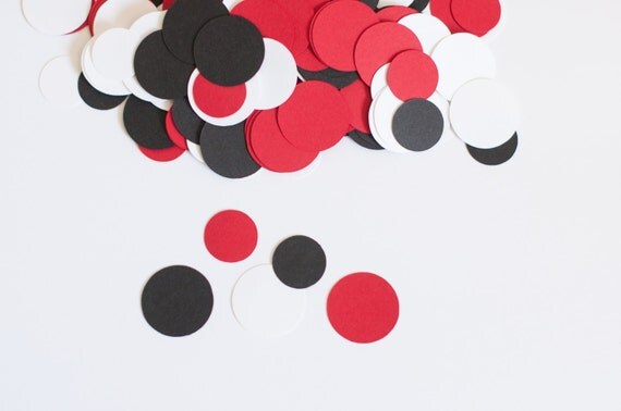 Modern Red and Black Circle Confetti Il_570xn