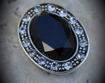 Silver Crystal 2 Hole Oval Sliders - 7303
