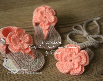 Crochet baby sandals baby gladiator sandals baby by editaedituke