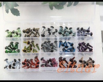 Kit of 8mm Color Safety Eyes for crochet doll-totally 75 pairs
