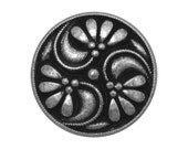3 Trois Fleurs 11/16 inch ( 17 mm ) Metal Buttons Antique Silver Color