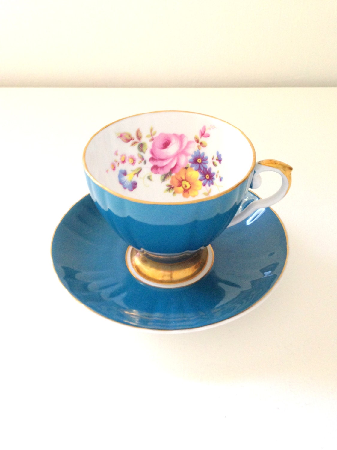 Vintage English Royal Grafton Fine Bone China Footed Tea Cup