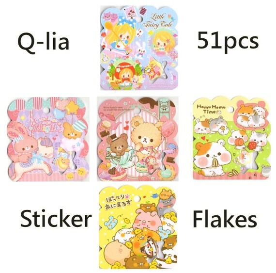 Kawaii Japan Sticker Flakes Qlia Hamu Hamu Time Cute