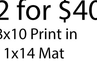 2 for 40 dollars  8x10 print in 11x14 Mat
