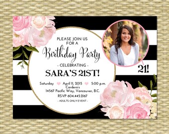 paperless 50th post birthday Floral Birthday Peonies Pink Invitation Lace Roses 75th Rustic paperless 50th post birthday Floral Birthday Peonies Pink Invitation Lace Roses 75th Rustic
