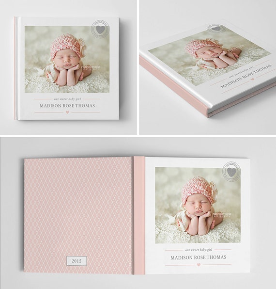 Baby Photo Book Cover Template for by hazyskiesdesigns on Etsy