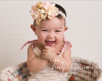 Garden Pink Over the Top Flower Headband, Flower Headband, Baby headband, Newborn Headband, Baby Girl Flower Headband, Photography Prop