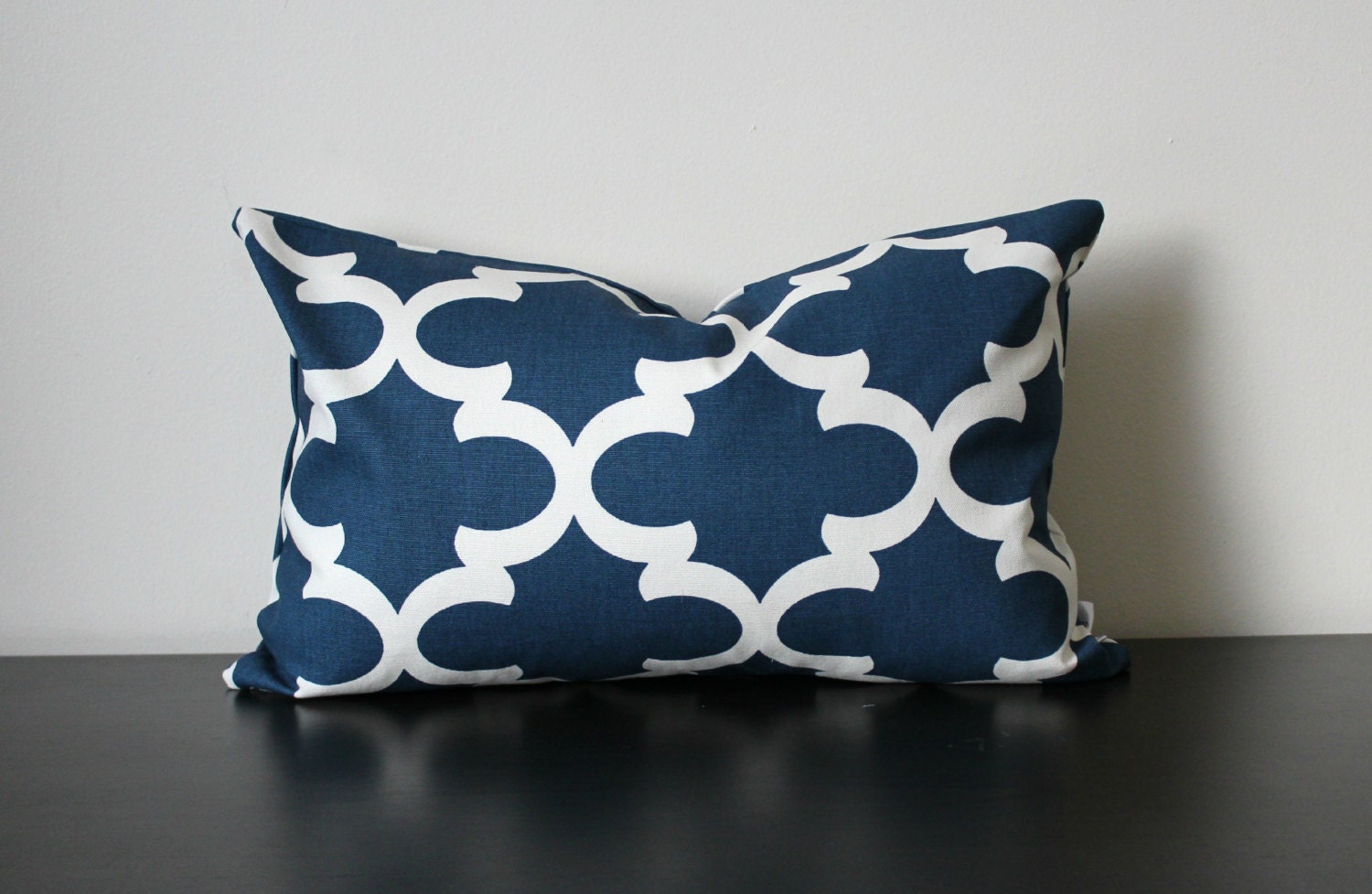 Decorative Throw Pillow Blue and White Lumbar Pillow12x1612