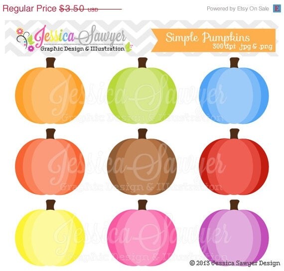 50% OFF- INSTANT DOWNLOAD, simple pumpkin clipart, fall printable pumpkins, autumn clip art, for teachers, craft projects, digital scrapbook Il_570xn