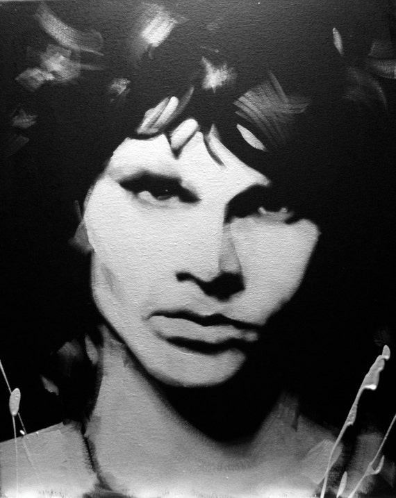 Jim Morrison Black and White Portrait Art Original