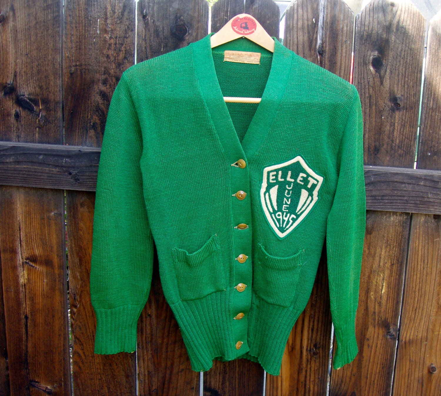 VINTAGE 1940s High School Letter Sweater by RareRagsandTreasures