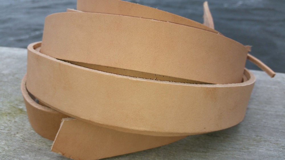 Leather Strap 1.25 wide Veg tanned leather strap Leather