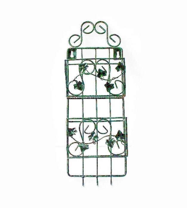 Vintage Green Wrought Iron Wall Letter Holder And Key Holder Haute Juice