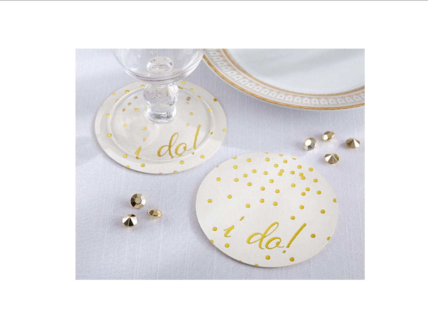 Gold Coasters shower favors bridal gifts decorations