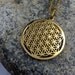 Flower of Life Necklace, Sacred Geometry Flower of Life Pendant Gold Plated stainless steel