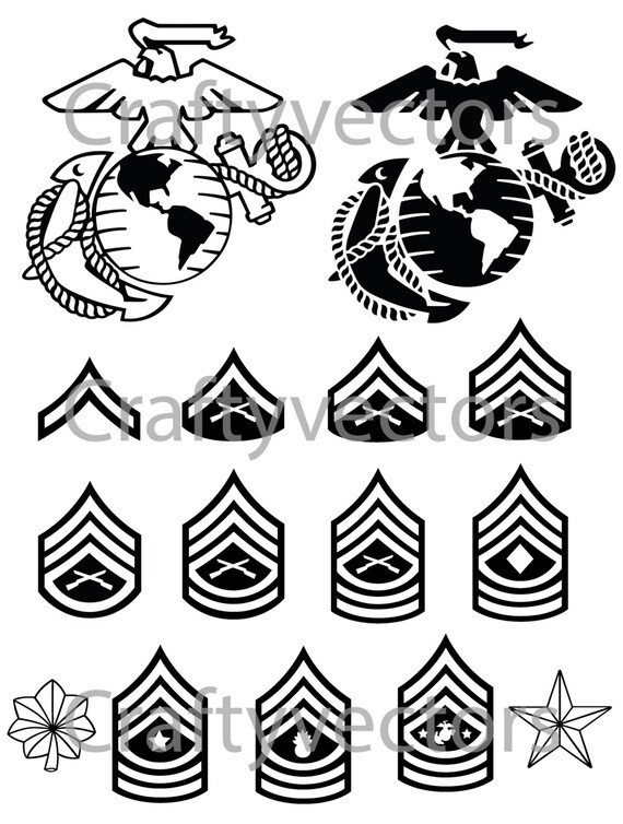 Marines Badges and Stripes Vector File SVG