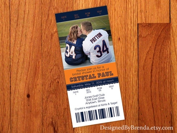 Sports Themed Bridal Shower Invitations 2