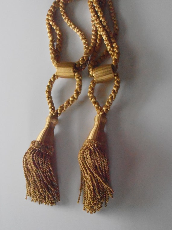 Vintage gold tassel tie backs