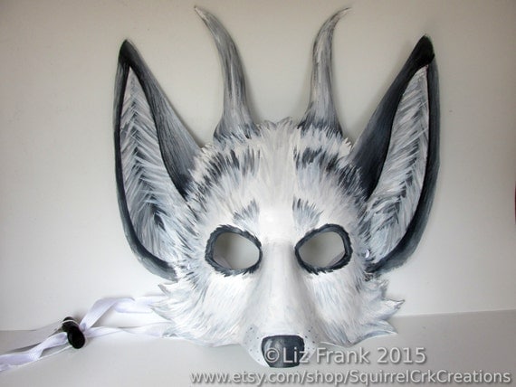 Spirit of the Forest Leather Marble Fox Mask Animal Mask