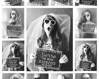 PRINTABLE Bachelorette Party Mugshot Signs. Customized with your girls' information, and your ink color!