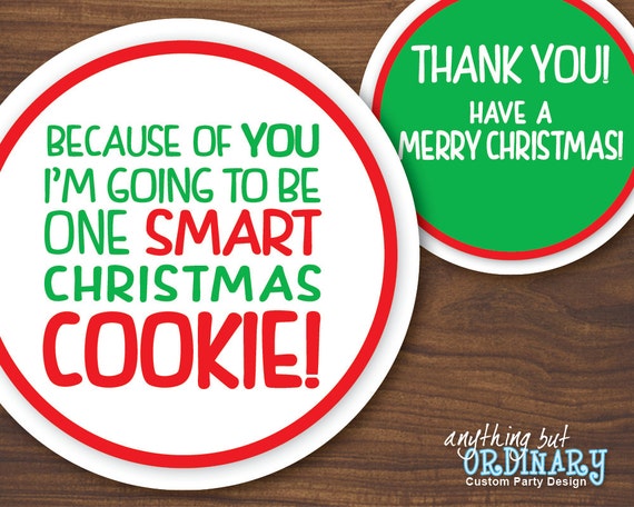 Smart Cookie Christmas Gift Tags Teacher Gift Diy Circle