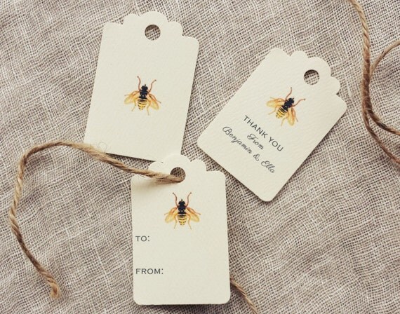 Bee Favor Tags Gift Tags Bee Wedding