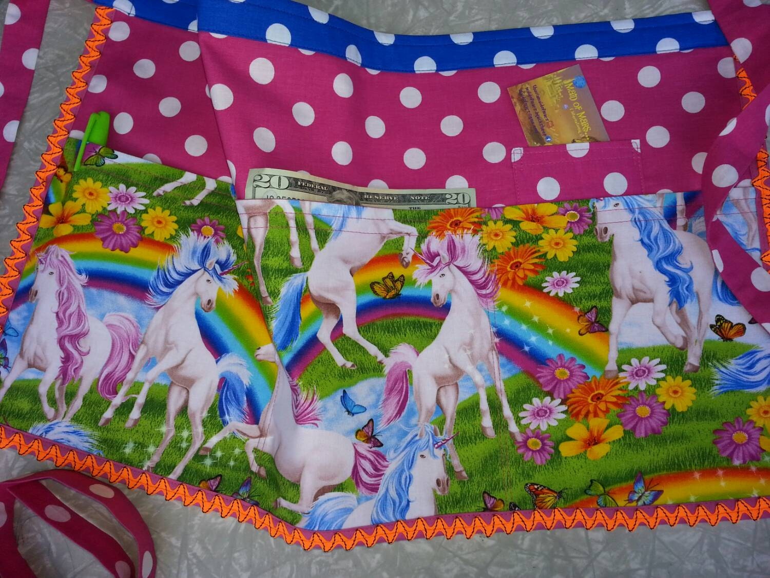 Unicorns and Rainbows vendor apron / unicorns by MaidofMarsIntl