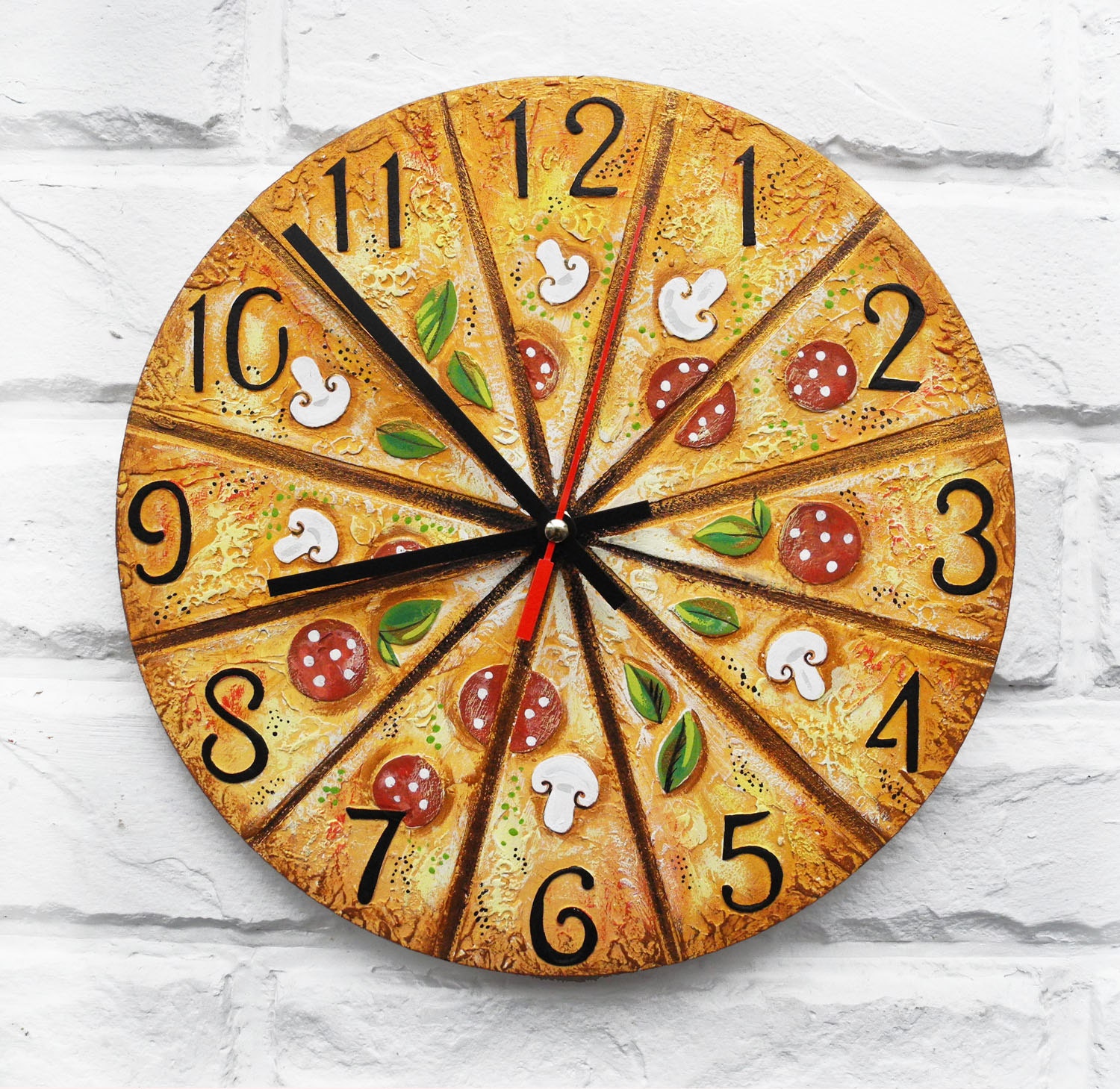 The Pizza Large Wall Clock Home Decor food wall clocks