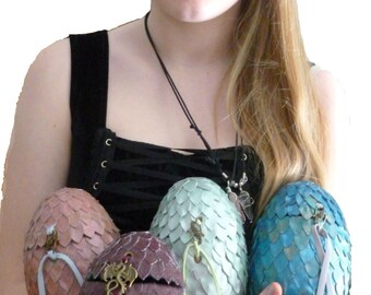 Dragon egg, mini Dragon eggs. 6" egg that opens. Made to Order. Gift, Geeky, gaming bag, dice bag, dragon scales, dragons,